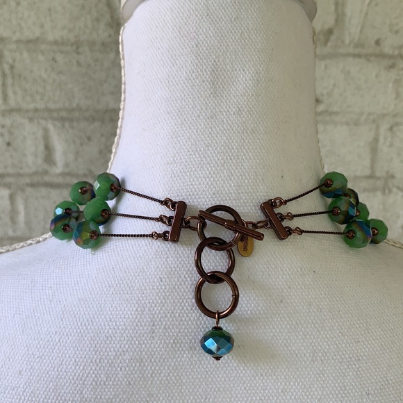 3-Layer Pave Beaded Necklace & Earrings Set - Picture 4 of 5